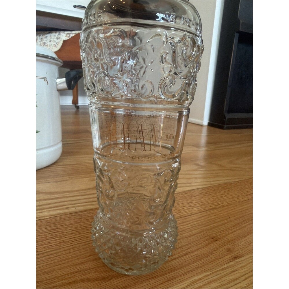 Vintage Crystal Glass Bonded Jim Beam Cocktail Decanter Bottle